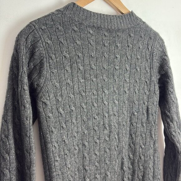 Juicy Couture Cashmere Grey Monogram Cardigan 3/4 Sleeve Size Large - Picture 8 of 10